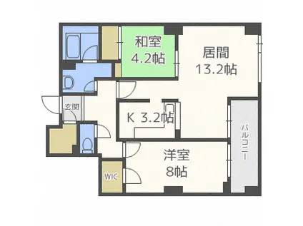 ダイアパレス東札幌II(2LDK/9階)の間取り写真