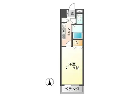 パークサイド桃山(1K/5階)の間取り写真