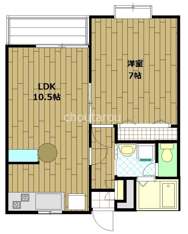 シャルマンピエース(1LDK/1階)の間取り写真