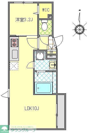 MONOLITH錦糸町(1LDK/3階)の間取り写真