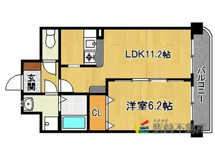 エスペランサ高宮(1LDK/4階)の間取り写真