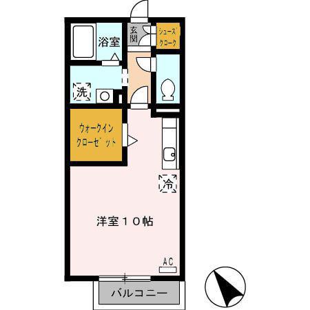 近鉄名古屋線 江戸橋駅 徒歩9分 2階建 築19年(ワンルーム/1階)の間取り写真