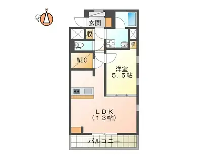 グランエグゼ徳島(1LDK/4階)の間取り写真