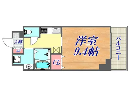 ステディ三宮(1K/7階)の間取り写真