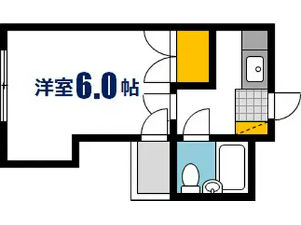 プレアール曙II(1K/3階)の間取り写真