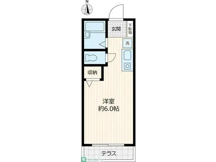 グリーンヒル大牧II(ワンルーム/1階)の間取り写真