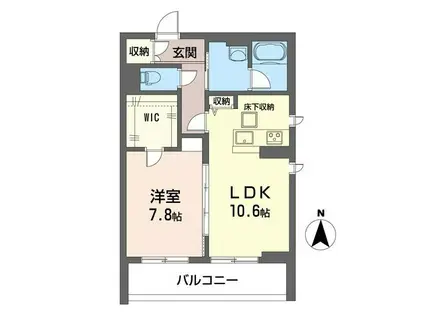 ベルドゥラ藤沢(1LDK/1階)の間取り写真