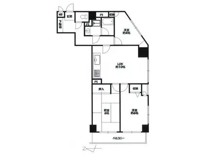 ライオンズプラザ町屋(3LDK/6階)の間取り写真