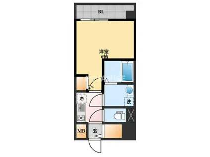 MODERN PALAZZO東本町(1K/2階)の間取り写真