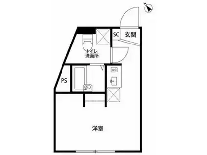 REBERTY東十条(ワンルーム/1階)の間取り写真