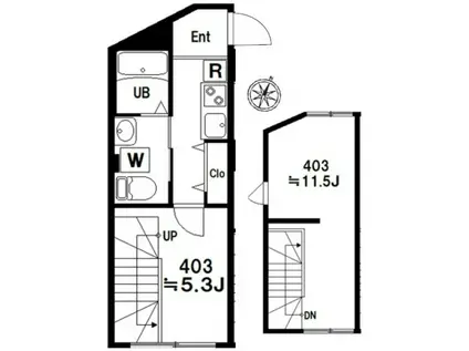BLOOM TOWER NISHISHINJUKU(2K/5階)の間取り写真