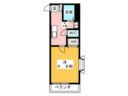 エントピア井上(1K/2階)の間取り写真