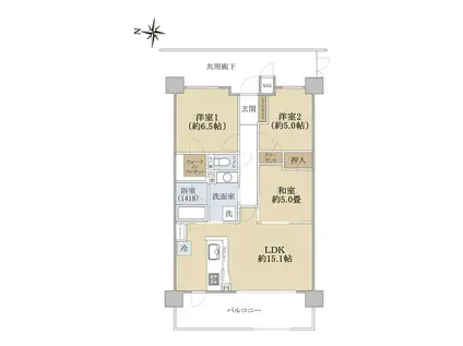 パデシオン西京極(3LDK/4階)の間取り写真