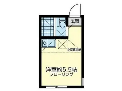 ユナイト本牧カンパリ・ペリエ(ワンルーム/2階)の間取り写真