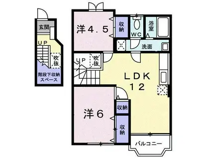 金丸第2ハイツ(2LDK/2階)の間取り写真