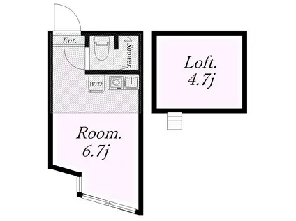 ユナイト南太田セルフポートレイト(ワンルーム/1階)の間取り写真