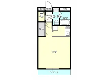 アクアポリス(1K/3階)の間取り写真