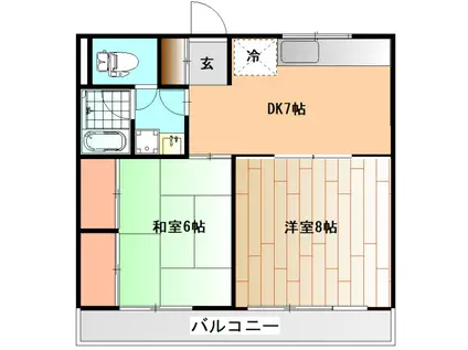 花小金井ガーデンヒルズ(2DK/3階)の間取り写真