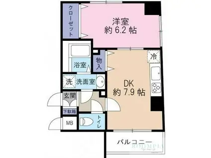 VIDA文京関口(1DK/7階)の間取り写真