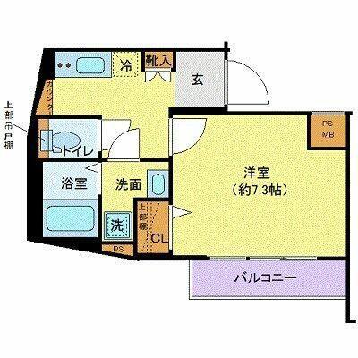 ディアレイシャス池尻大橋(1K/3階)の間取り写真
