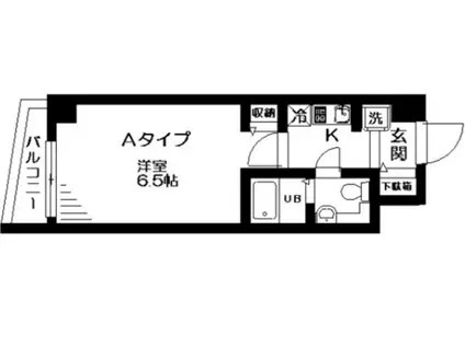 シャイン小石川(1K/4階)の間取り写真