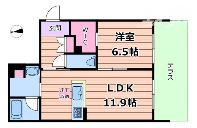 シャーメゾンエラブル 梅田北(1LDK/1階)の間取り写真