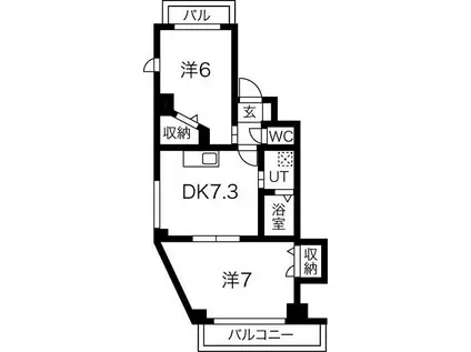 ワンコレクト神田(2DK/3階)の間取り写真