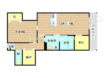 シナジーコート高槻古曽部(1LDK/1階)の間取り写真