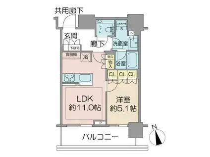 ブランズ渋谷桜丘(1LDK/19階)の間取り写真