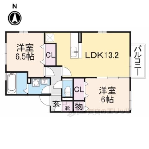 パークヒル平塚(2LDK/2階)の間取り写真