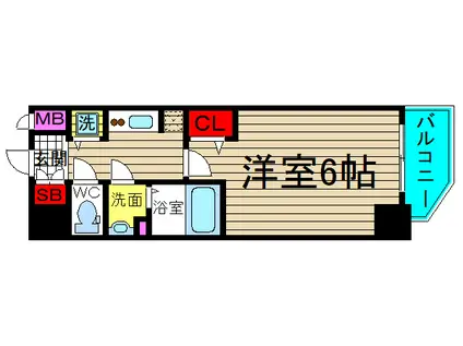 ララプレイス阿波座駅前フェリオ(1K/14階)の間取り写真