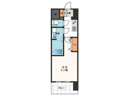 エスリードレジデンス大阪難波(1K/10階)の間取り写真