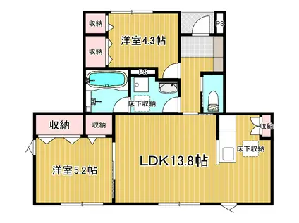 APT K III(2LDK/1階)の間取り写真