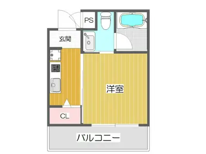 ヒルトップハイム桜川(1K/6階)の間取り写真