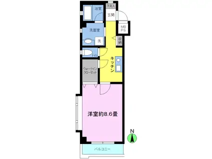 フレグランス(1K/1階)の間取り写真