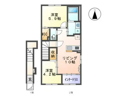 CASA ESTE唐津I(2LDK/2階)の間取り写真