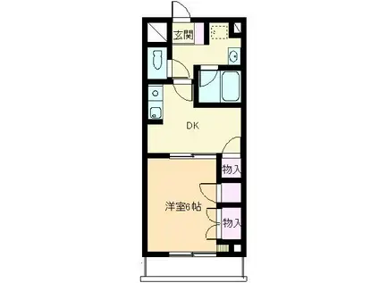 エースマンション高砂(1DK/6階)の間取り写真