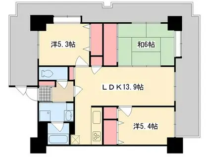 クオリティパレス八幡(3LDK/11階)の間取り写真