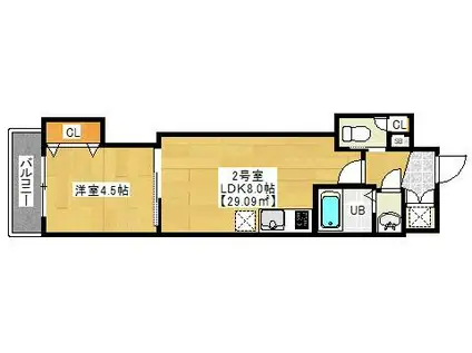 ANJOUR(1LDK/4階)の間取り写真