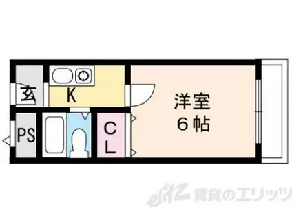 清水M1(ワンルーム/1階)の間取り写真