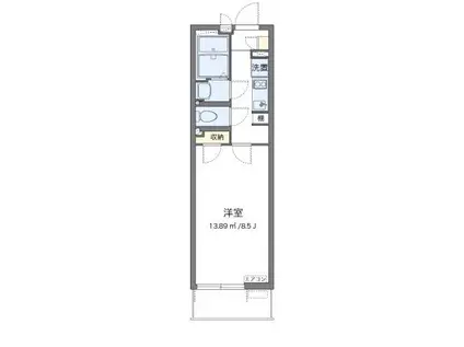 クレイノレジデンス矢上(1K/1階)の間取り写真