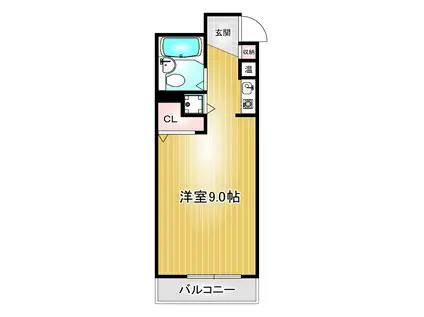 インペリアルルーム(ワンルーム/3階)の間取り写真