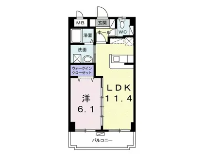 ヴィガラス(1LDK/5階)の間取り写真