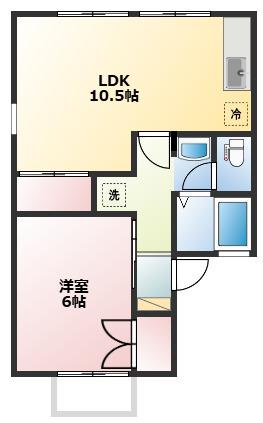 セジュール12オークス(1LDK/2階)の間取り写真