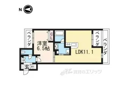 CURIOJITE OKAZAKI(1LDK/2階)の間取り写真