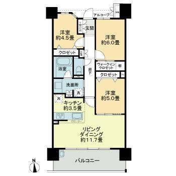サーパス上之町ミッドレジデンス(3LDK/10階)の間取り写真