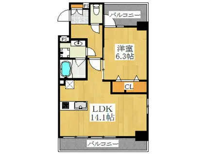 MONOLITH(1LDK/5階)の間取り写真