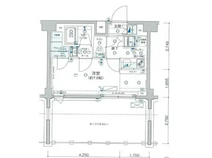 GENOVIA板橋ウエスト GREEN VEIL(1K/10階)の間取り写真
