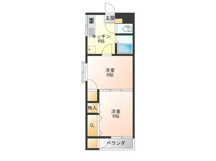 サンテラスアイ(2K/4階)の間取り写真