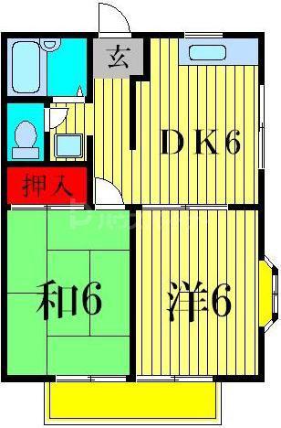 サマックスMY A棟(2DK/1階)の間取り写真